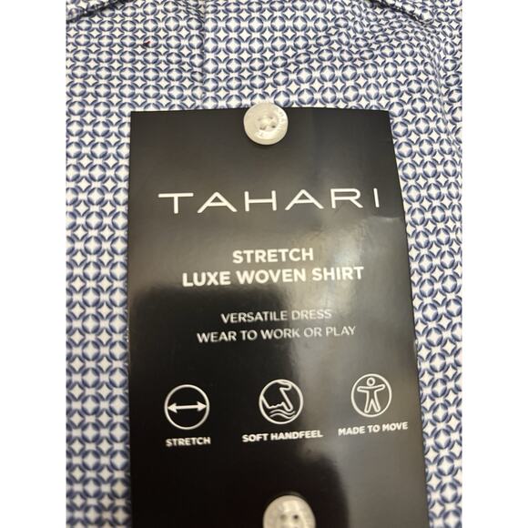 Tahari Stretch Luxe Woven Men's Long Sleeve Dress Shirt Regular Fit Soft Medium - Picture 2 of 4